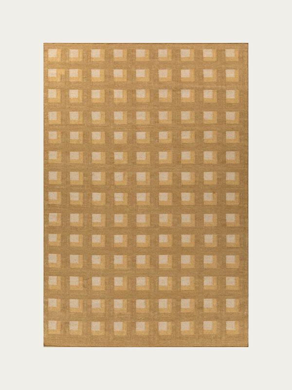 Aura Wool Dhurrie Rug — Amber