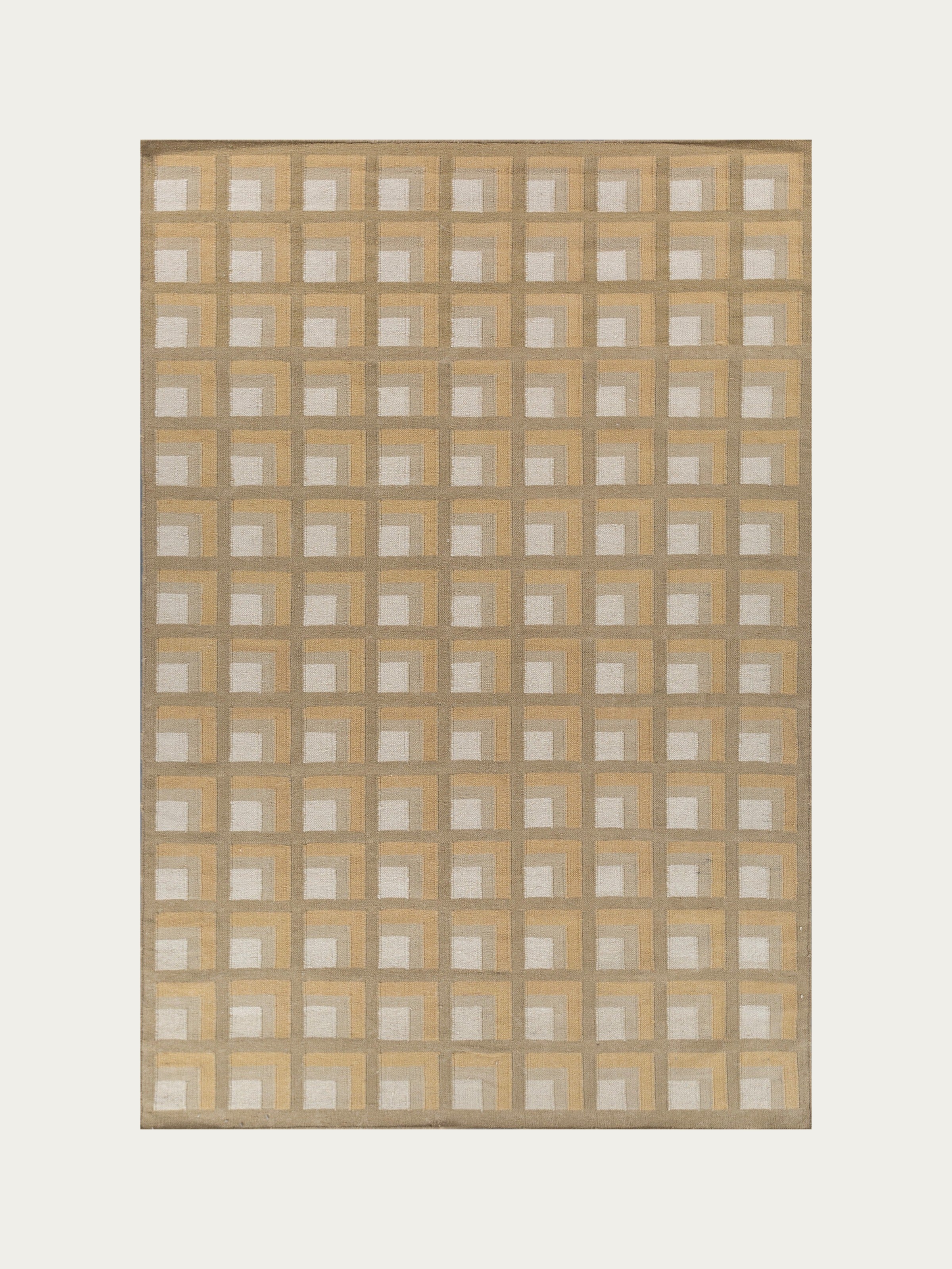 Aura Wool Dhurrie Rug — Gold
