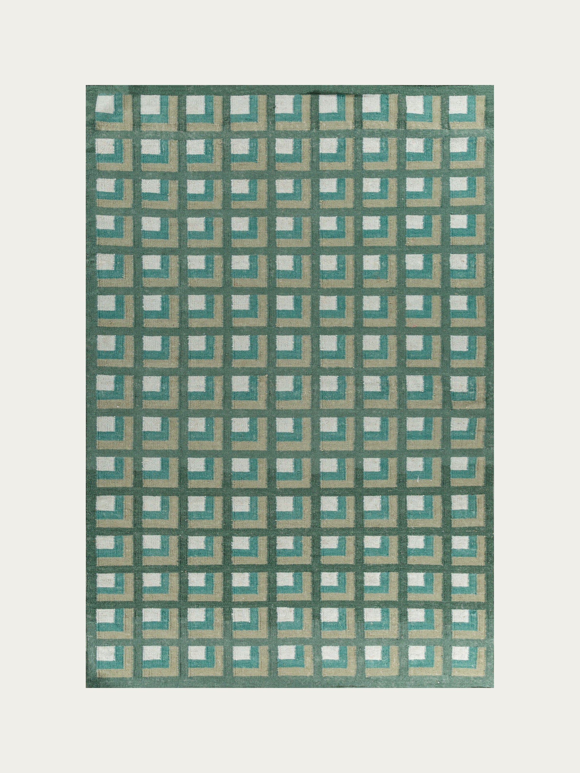 Aura Wool Dhurrie Rug — Sage
