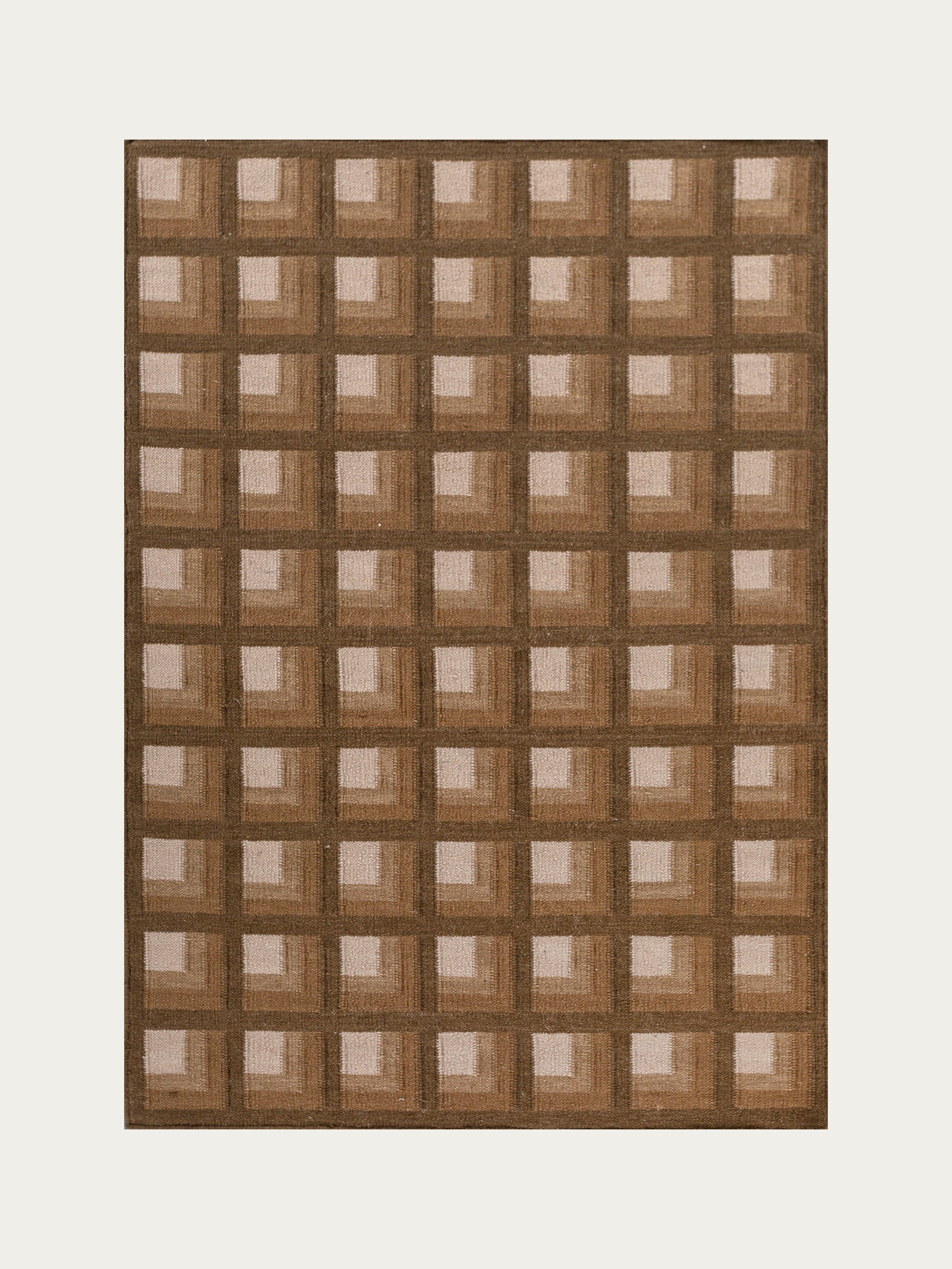 Aura Wool Dhurrie Rug — Tobacco
