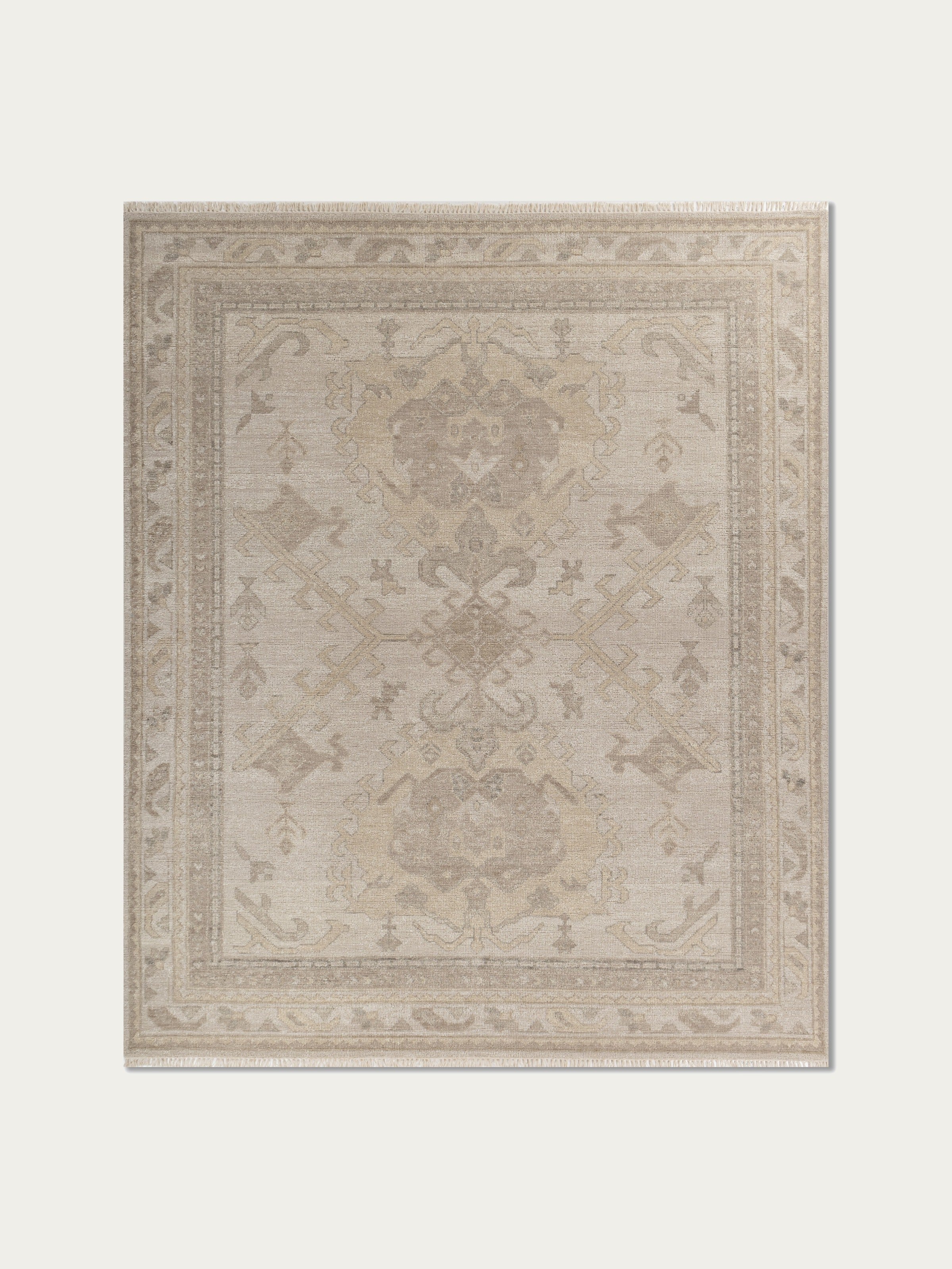 Inga Wool Hand-Knotted Rug — Ivory